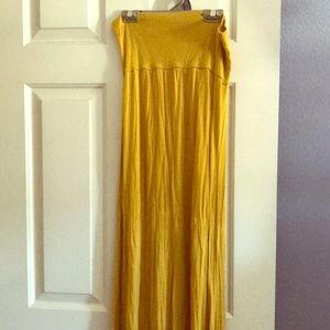 Mustard Yellow Maxi Long Skirt